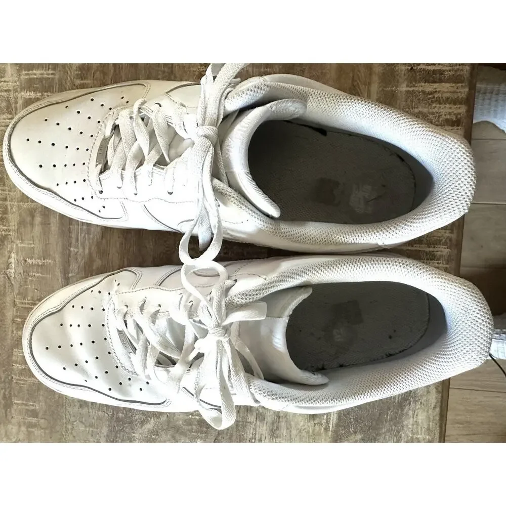 Nike Air Force 1 Men's Sneakers 13 Low Top Leather Lace Up Athletic All White